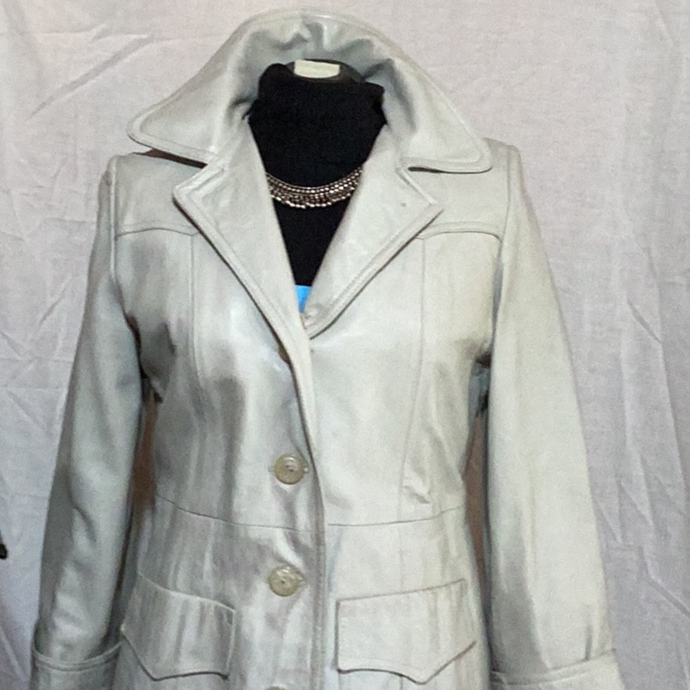 Women's Gray Leather Jacket